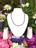 Inhanns Crystal Bloom – Single Line Necklace + Studs - Purple Type | Grocsy