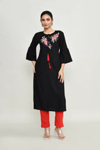 Joban Fashion Black Rayon Kurta Set | Grocsy