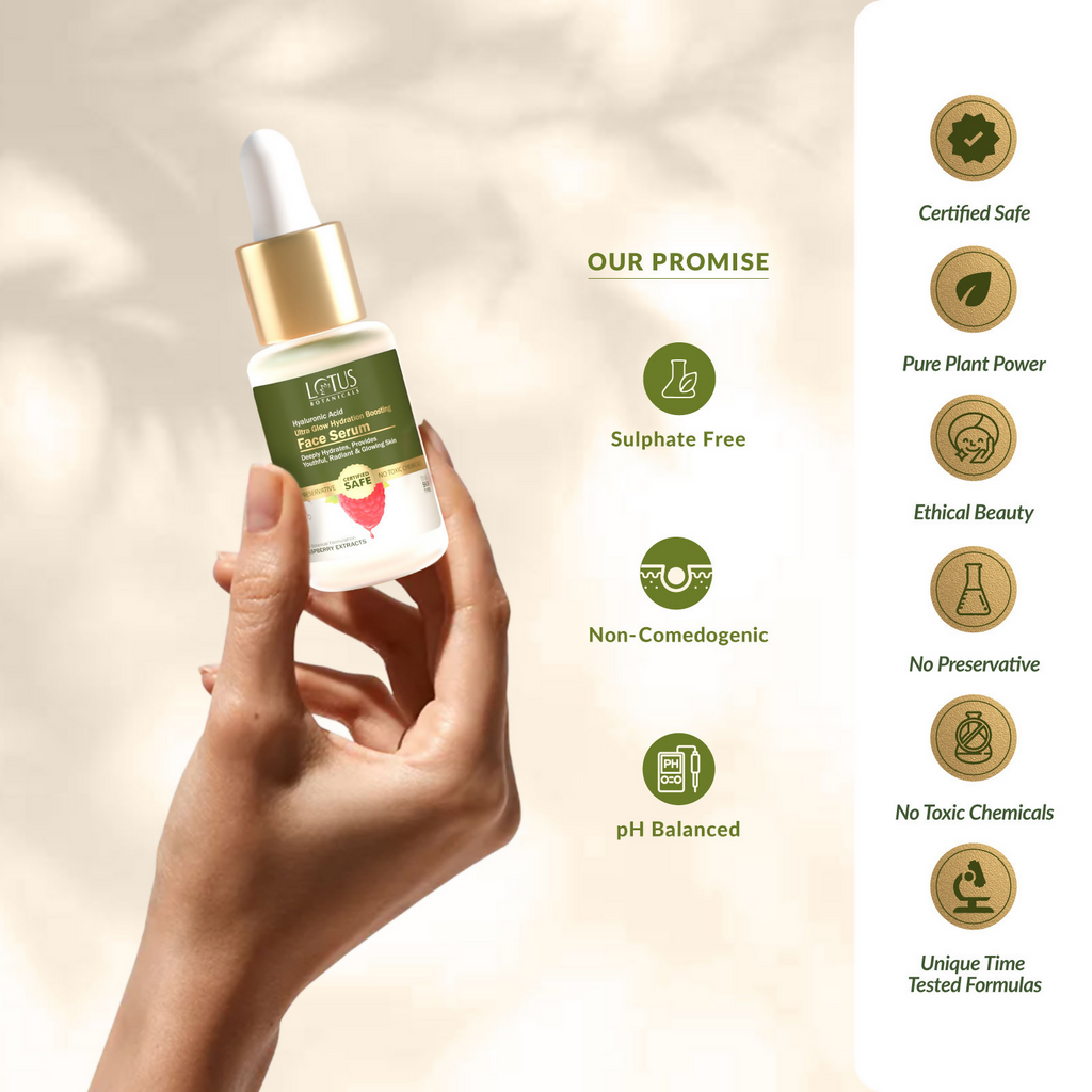 Lotus Botanicals Hyaluronic Acid & Raspberry Ultra Glow & Hydration Boosting Serum | Grocsy