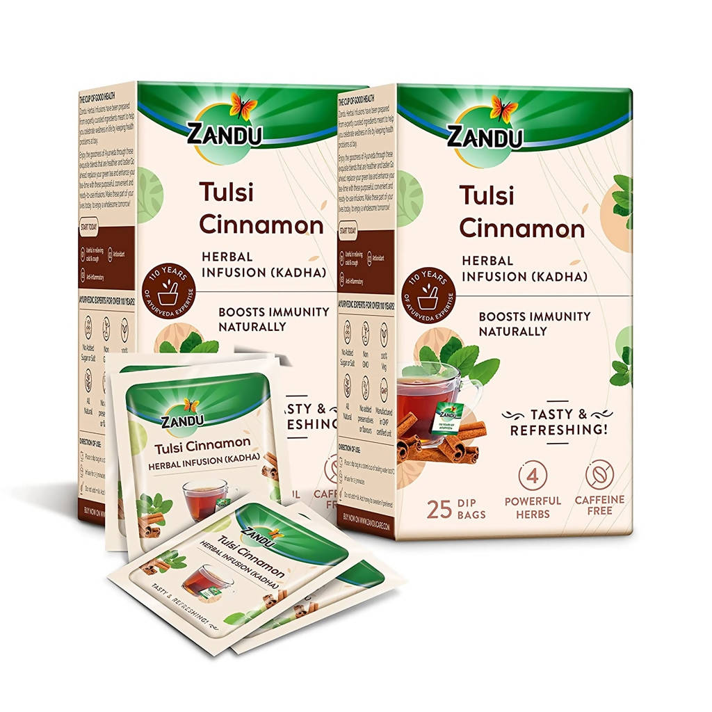 Zandu Tulsi Cinnamon Ayurvedic Infusion Tea | Grocsy