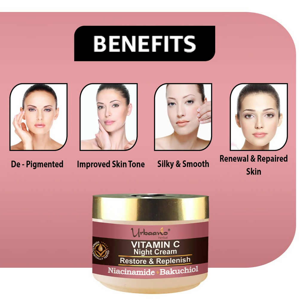 Urbaano Herbal Vitamin C Night Cream Glow | Grocsy