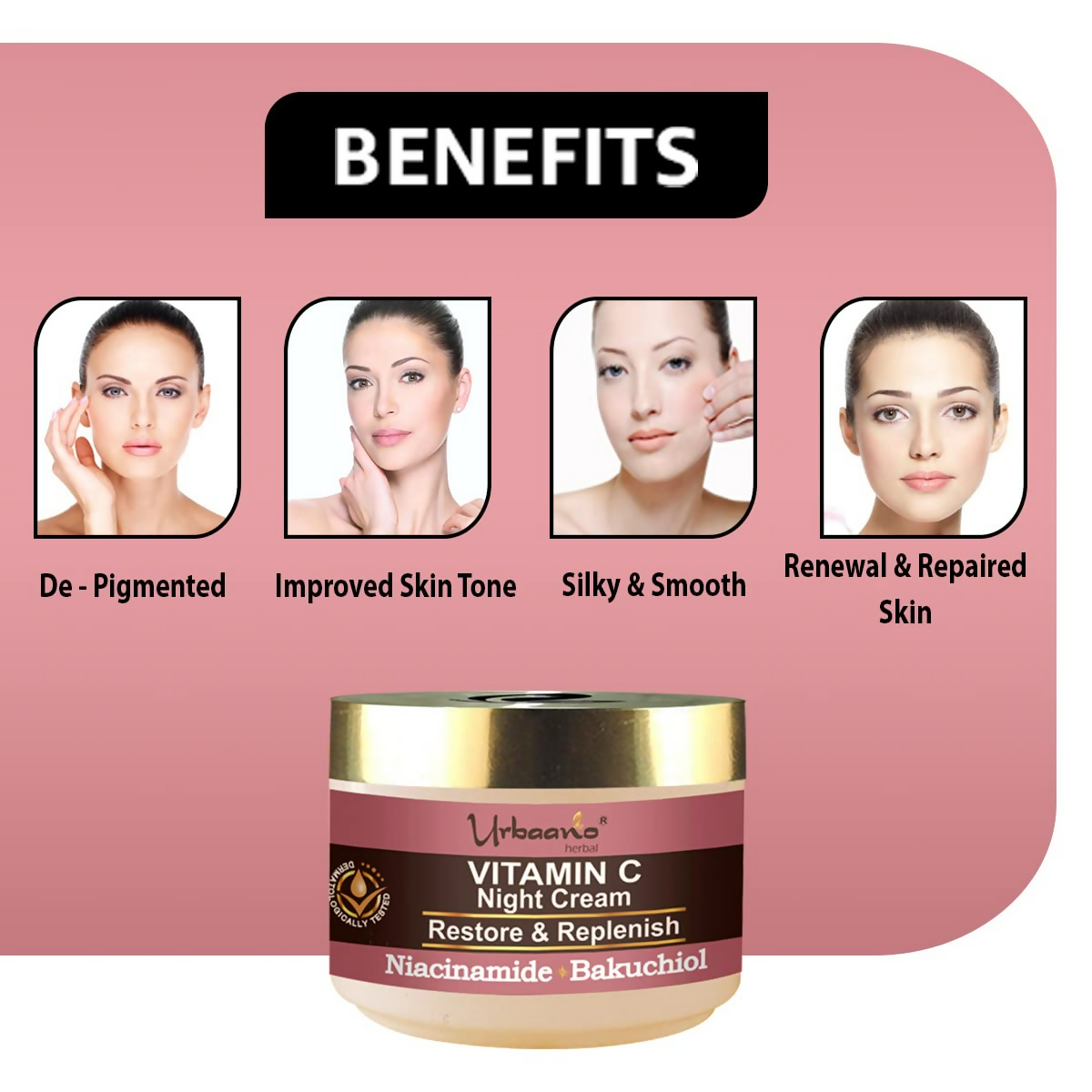 Urbaano Herbal Vitamin C Night Cream Glow | Grocsy