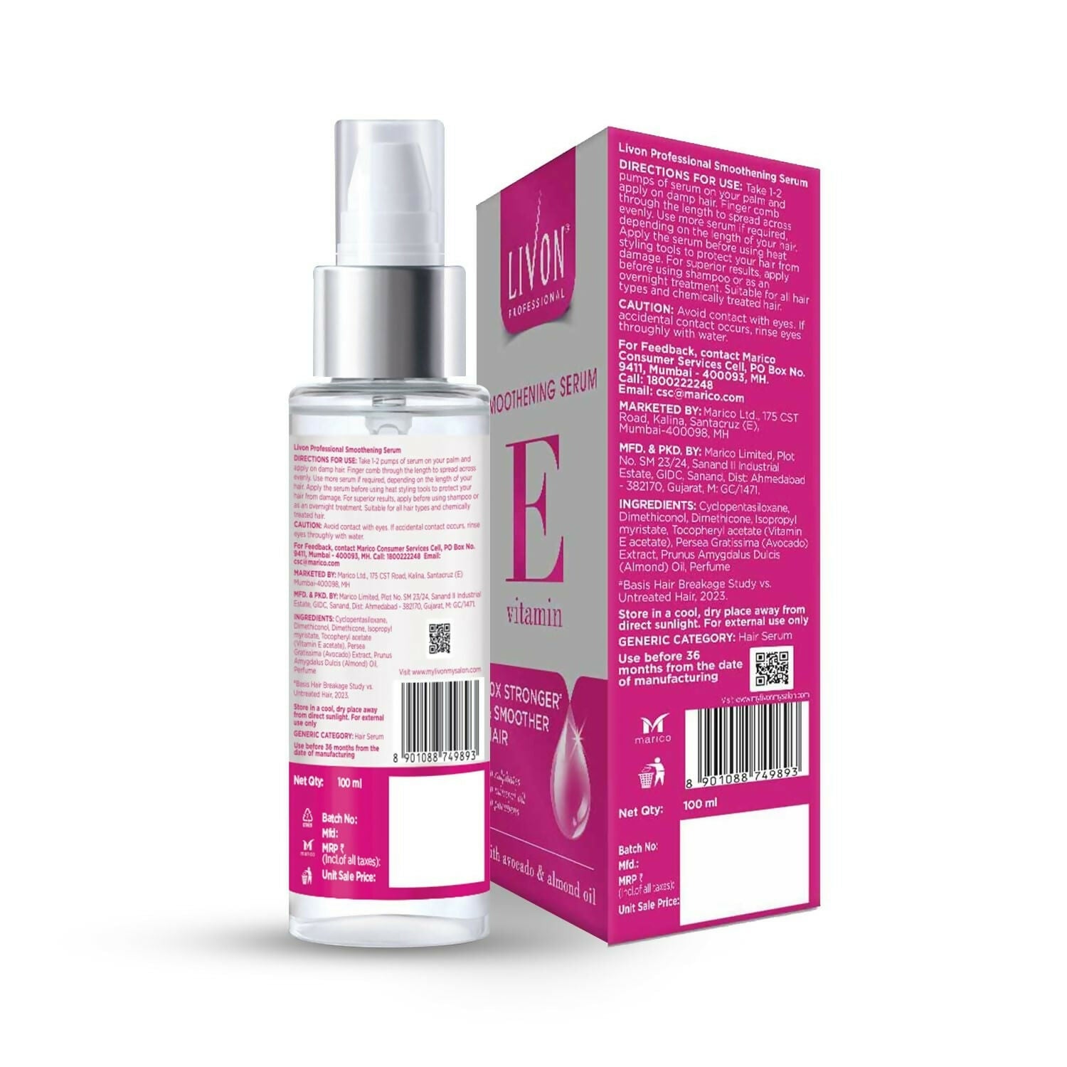 Livon Professional Smoothening Serum For Women & Men With Vitamin E | Grocsy