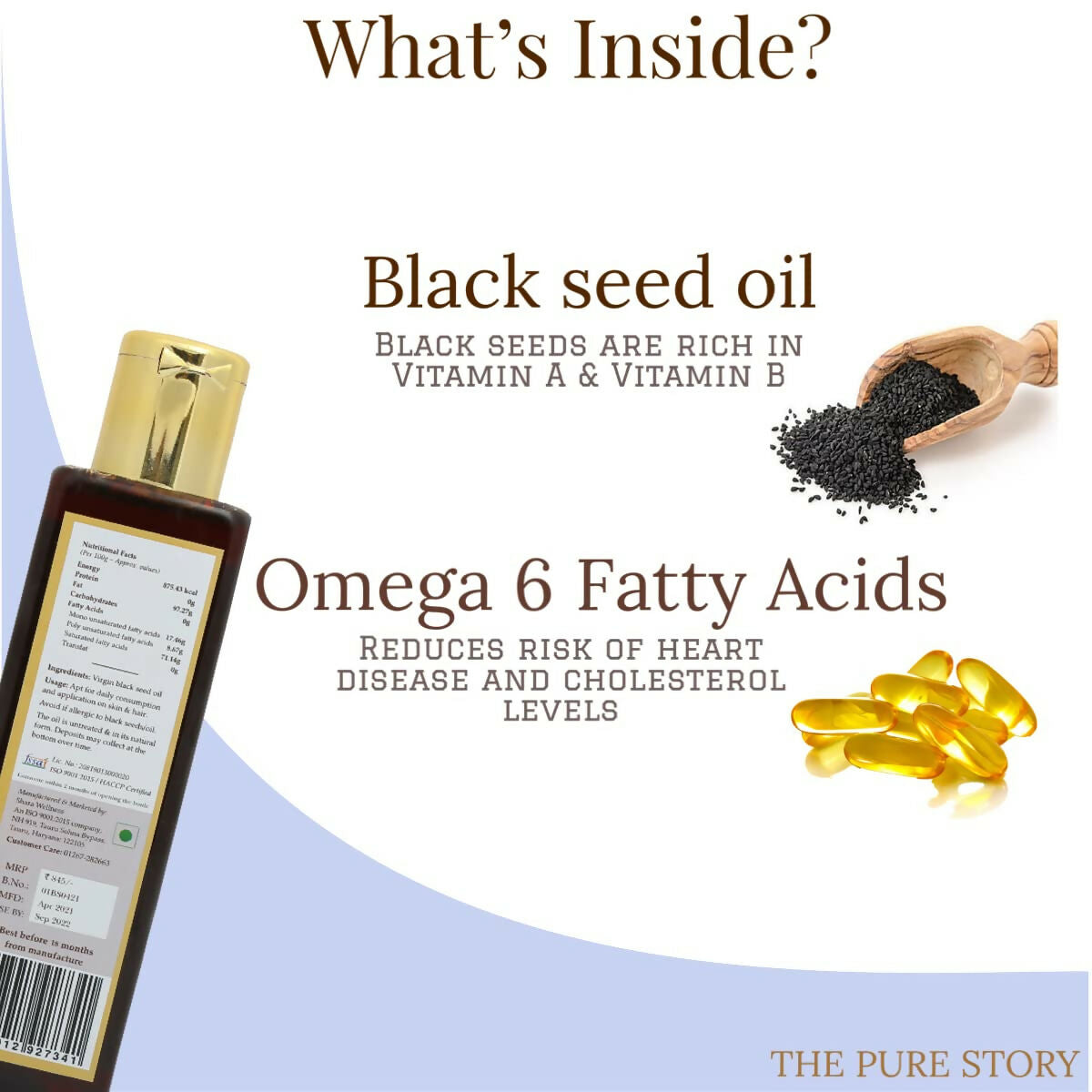 The Pure Story Black Seed Hair Oil - Pure And Natural | Grocsy