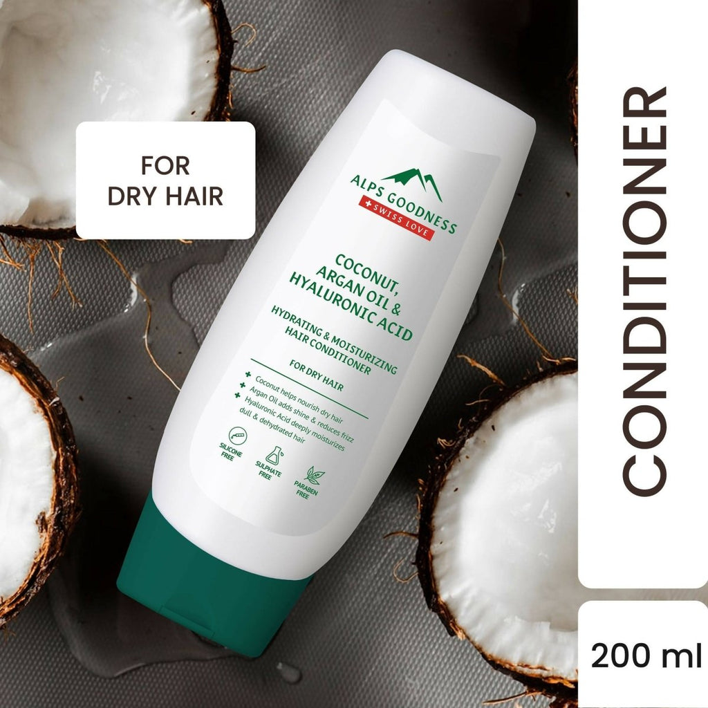 Alps Goodness Coconut, Argan Oil & Hyaluronic Acid Hydrating & Moisturizing Conditioner | Grocsy