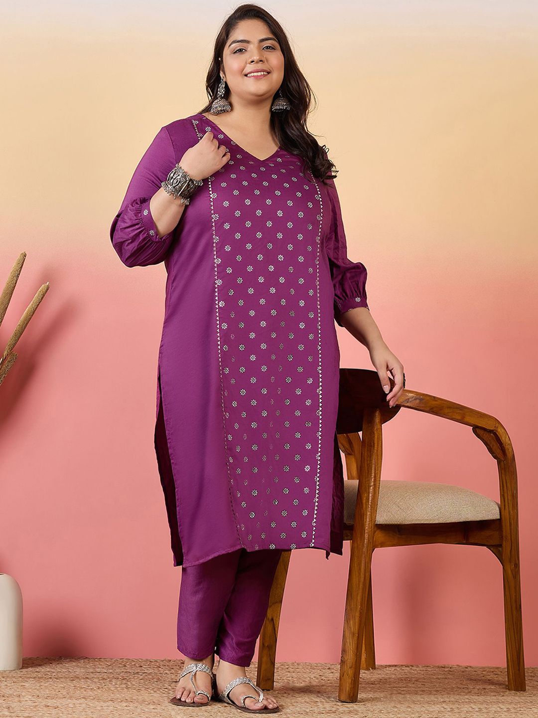 Sztori Women Floral Printed Regular Kurta with Trousers | Grocsy