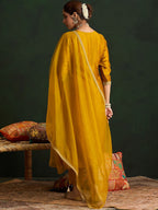 Indo Era Women Embroidered Regular Sequinned Kurta with Trousers & With Dupatta | Grocsy