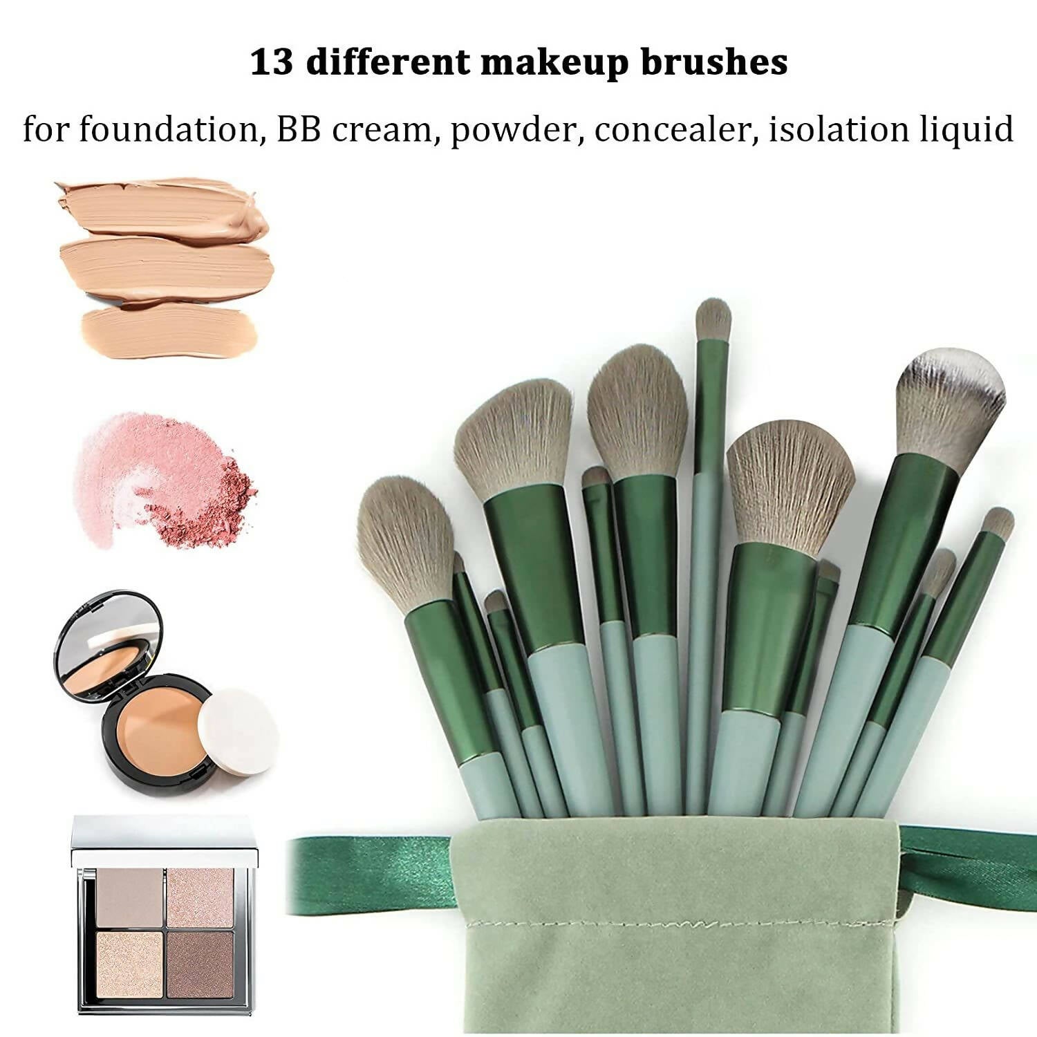 Favon Pack of 13 Professional Makeup Brushes with Free Pouch | Grocsy