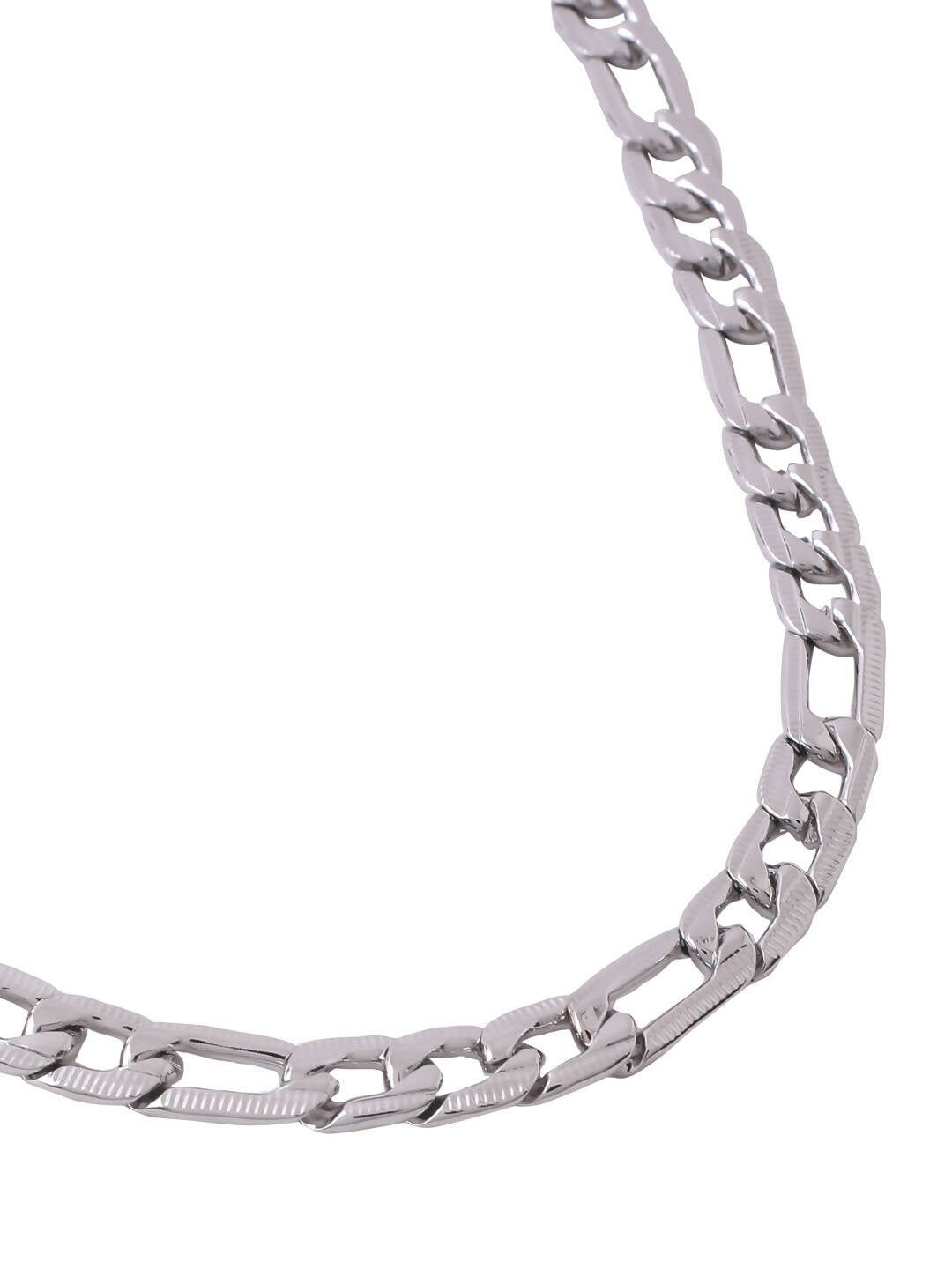 NVR Men Rhodium-Plated Stainless Steel Bohemian Chain | Grocsy