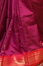 Very Much Indian Pure Silk Paithani With Most Magenta With Contrast Pink | Grocsy