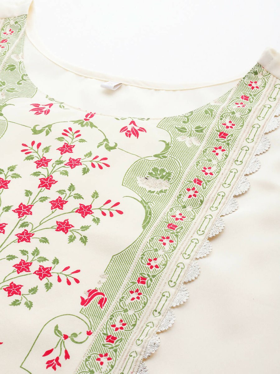 Ahalyaa Women's Traditional wear Kurta - Off-White | Grocsy