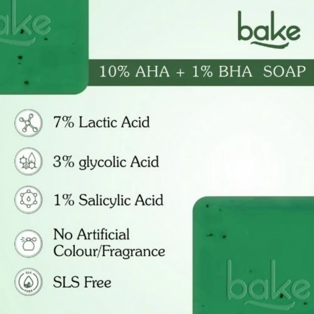 Bake 10% AHA + 1% BHA Scrub Treatment Soap | Grocsy