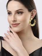 NVR Women Gold-Polished Contemporary Drop Earrings