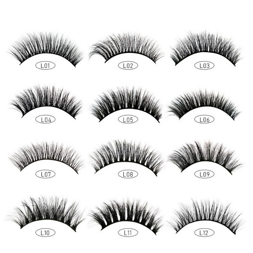 Bronson Professional Eyelash Set 3d False Long And Natural Eye Makeup - L01 | Grocsy