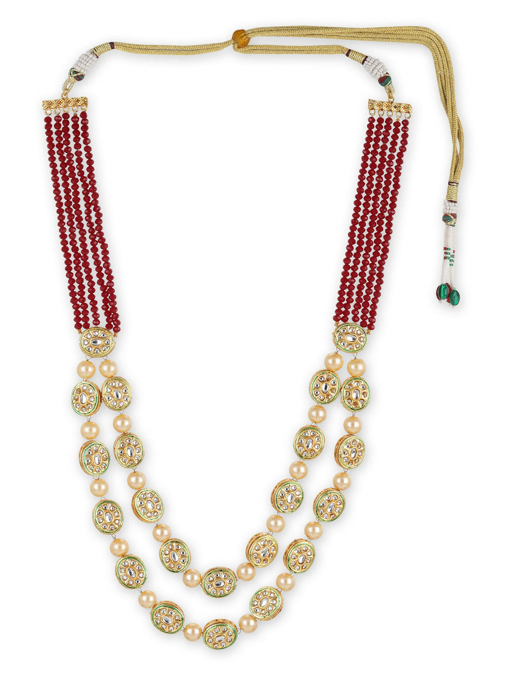 Gold-Toned Red Brass Gold-Polished Necklace - Ruby Raang | Grocsy