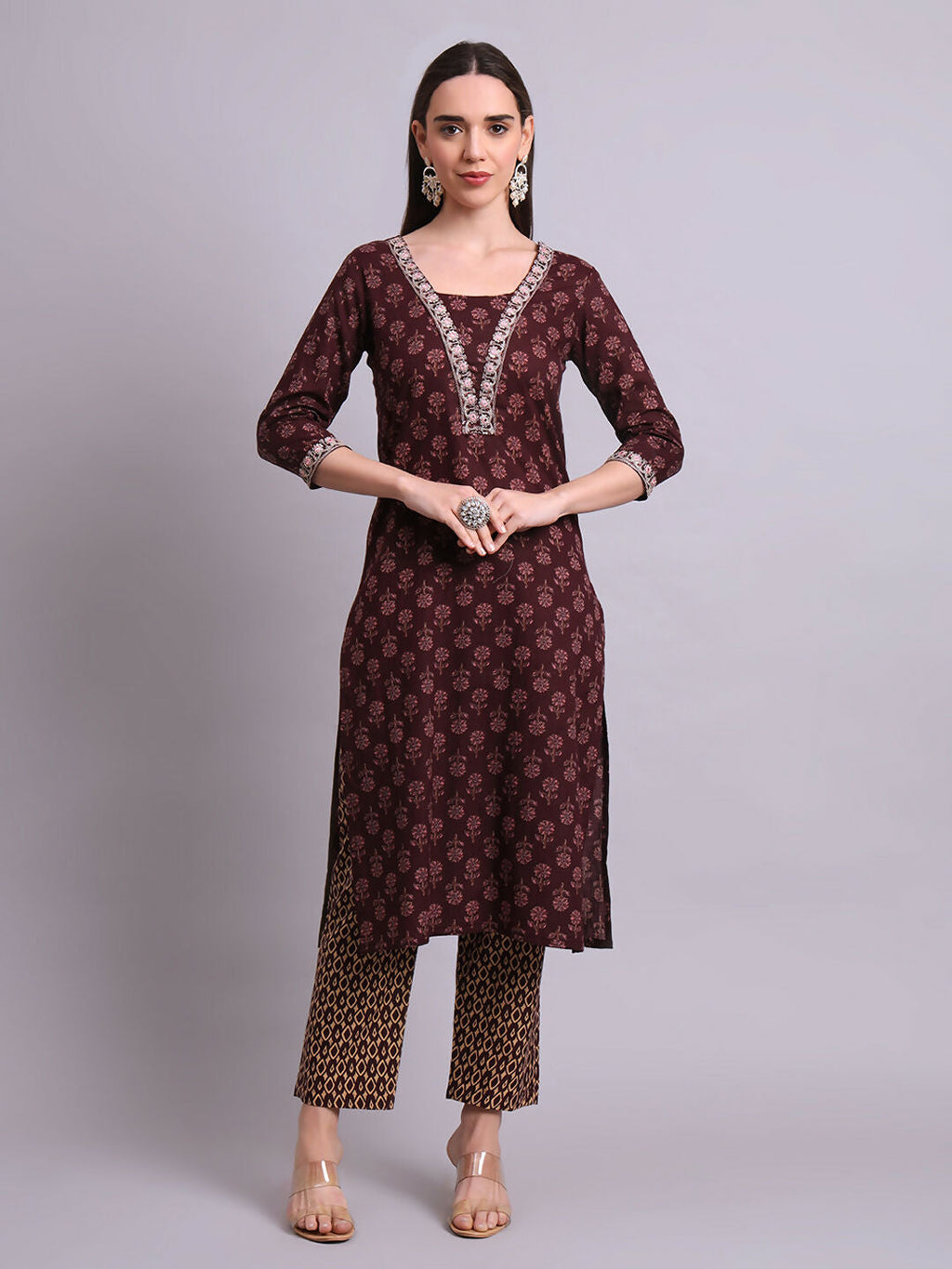 Joban Fashion Black Cotton Buti Printed & Embroidery Work Kurta With Trousers & Dupatta Set | Grocsy