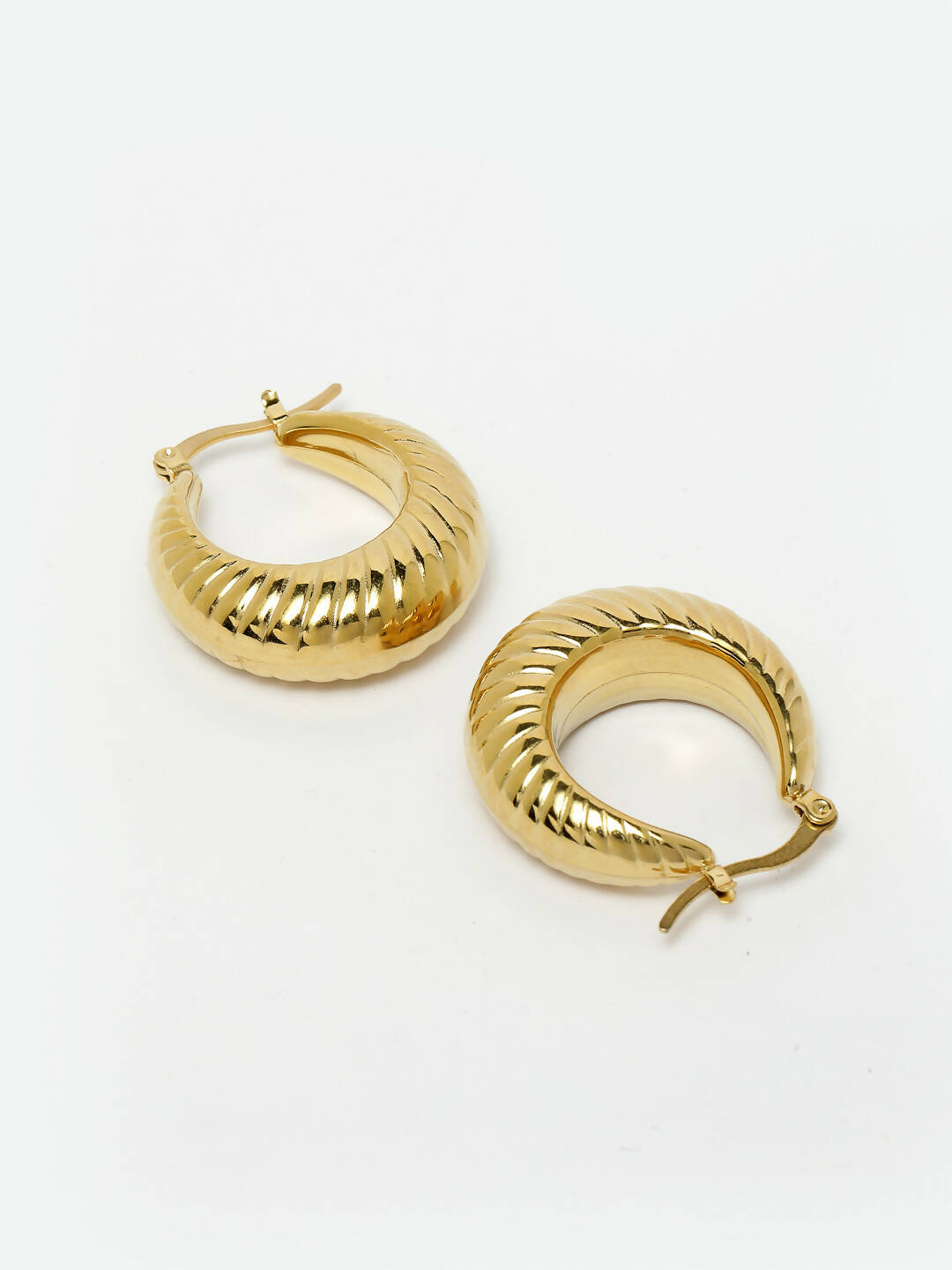 NVR Women Gold Circular Hoop Earrings | Grocsy