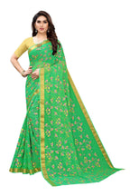 Vamika Green Printed Chiffon Saree (UJALA GREEN) | Grocsy