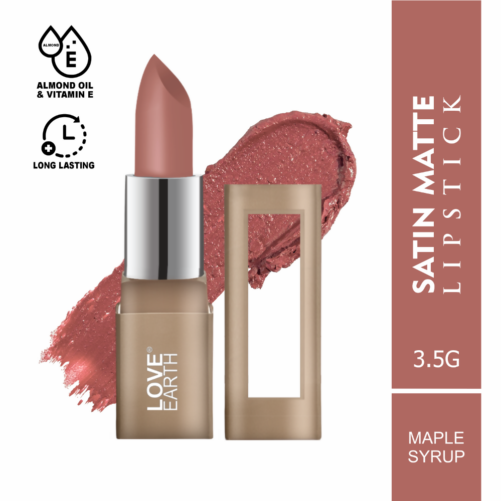 Love Earth Satin Matte Lipstick - Maple Syrup | Grocsy