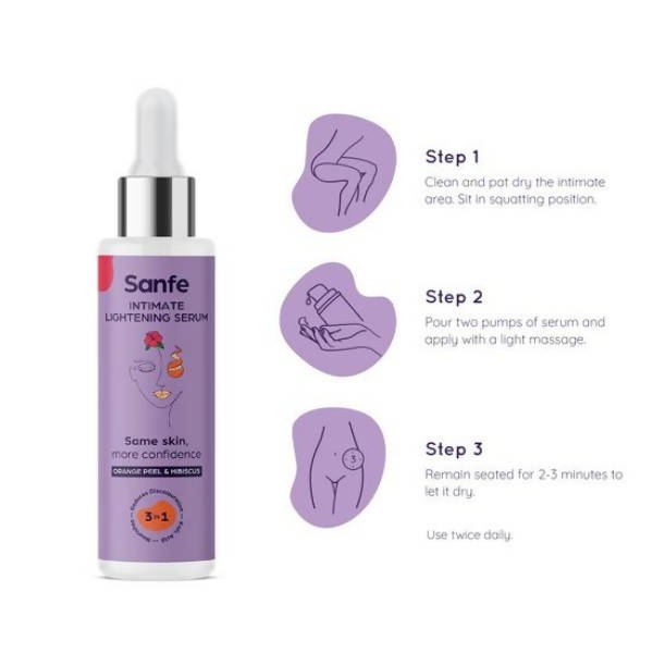 Sanfe Intimate Lightening Serum With Orange Peel + Brightening Back And Bum Cream | Grocsy