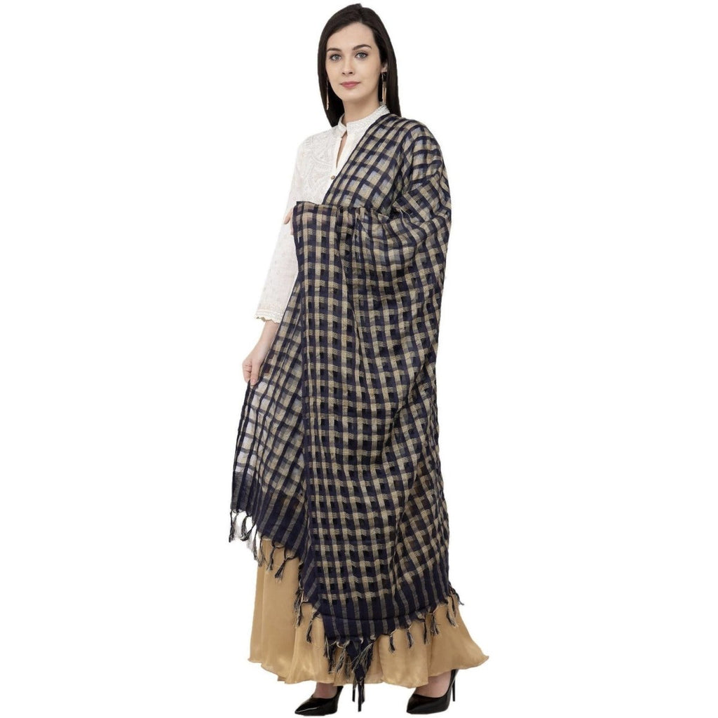 A R Silk Golder Box Regular Dupatta Color Navy Dupatta or Chunni | Grocsy
