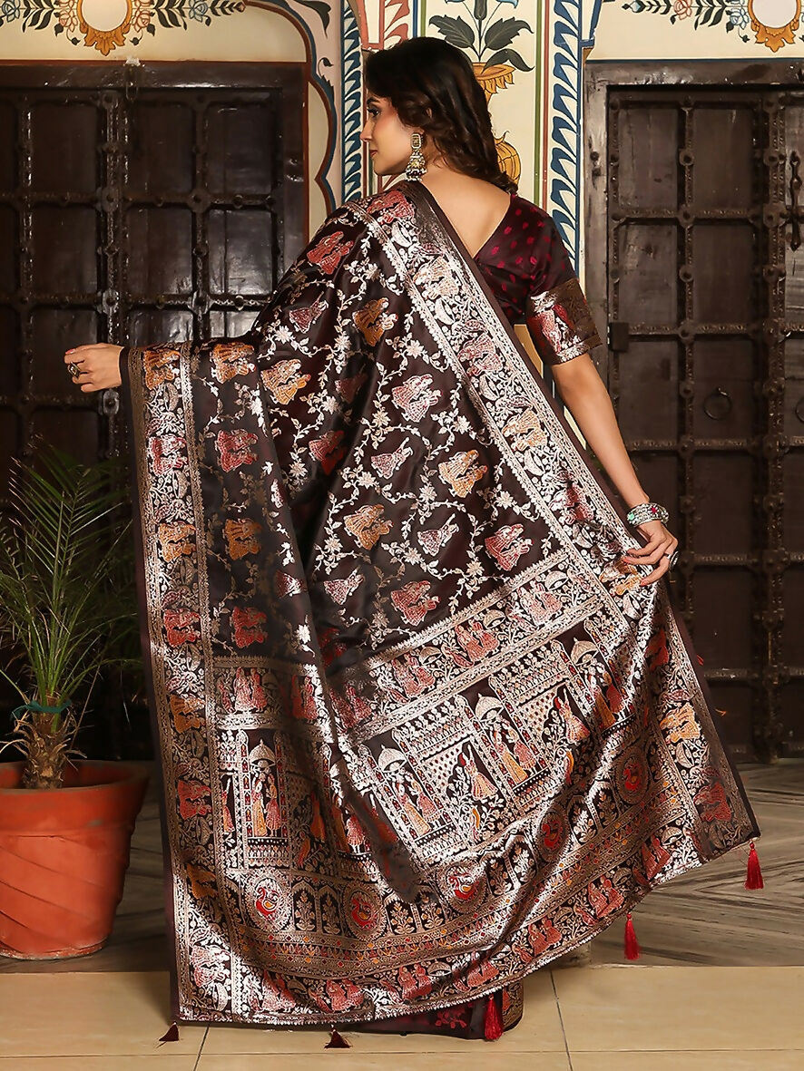 Shree Shyam Fashion Red Silk Saree | Grocsy