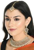 Mominos Fashion Johar Kamal Traditional Rajwadi Design Heavy Golden Colour Necklace Set | Grocsy