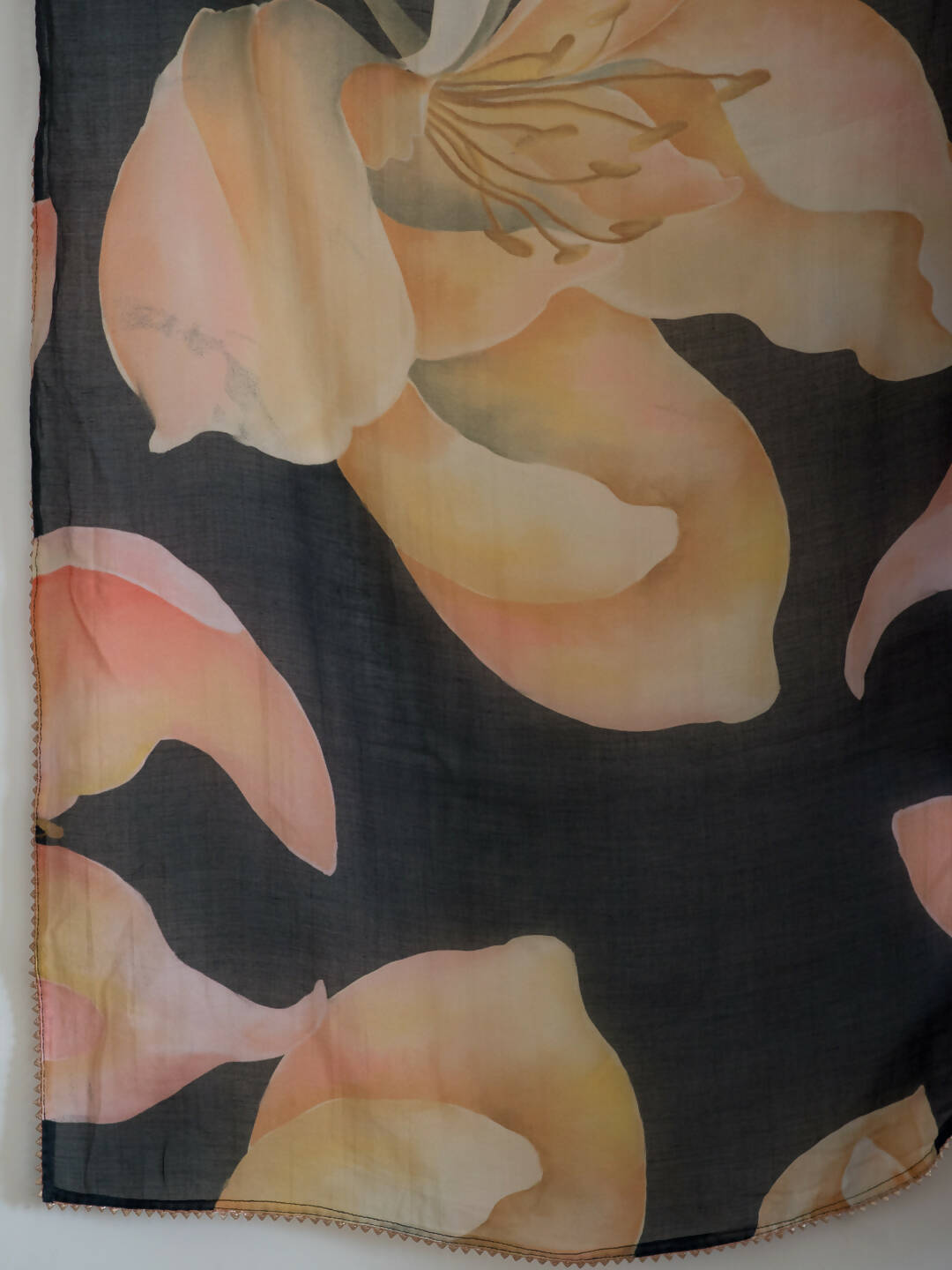 Suta Black Floral Pure Cotton Saree | Grocsy