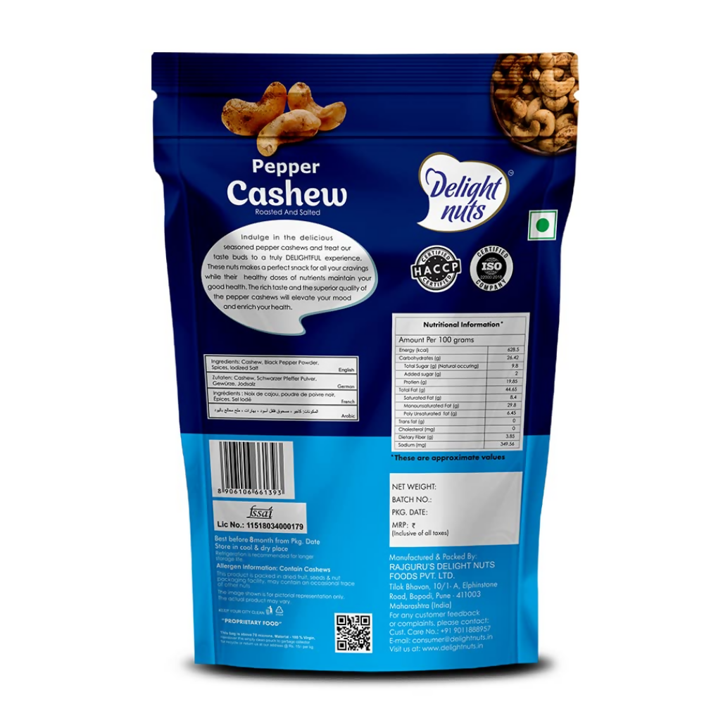 Delight nuts Pepper Cashew | Grocsy