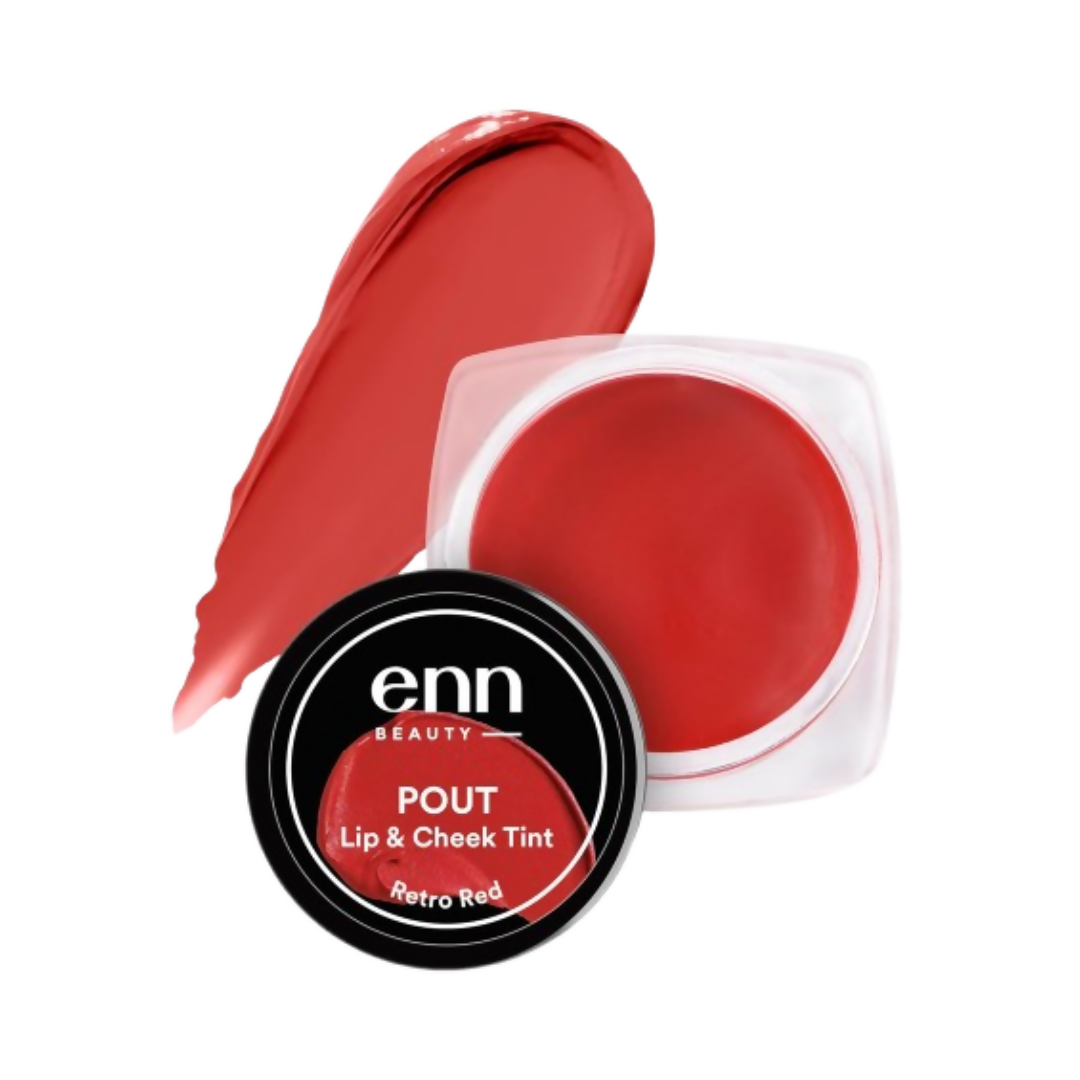 Enn Beauty Pout Lip, Cheek Tint With SPF 10 With Jojoba & Avocado Oil - Retro Red | Grocsy