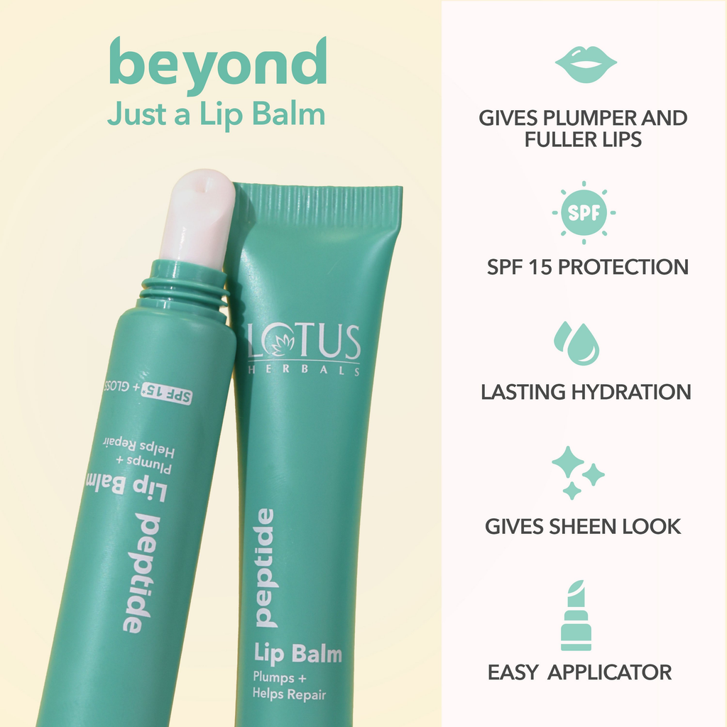 Lotus Herbals Lip Balm With SPF 15 - Peptide | Grocsy