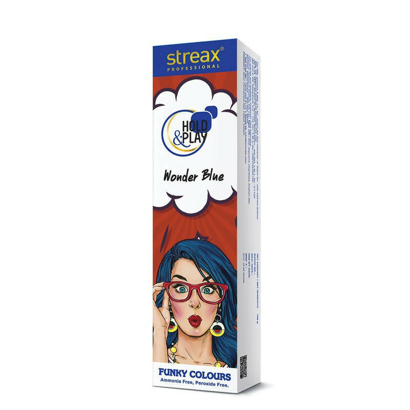 Streax Professional Hold & Play Funky Colours - Wonder Blue | Grocsy