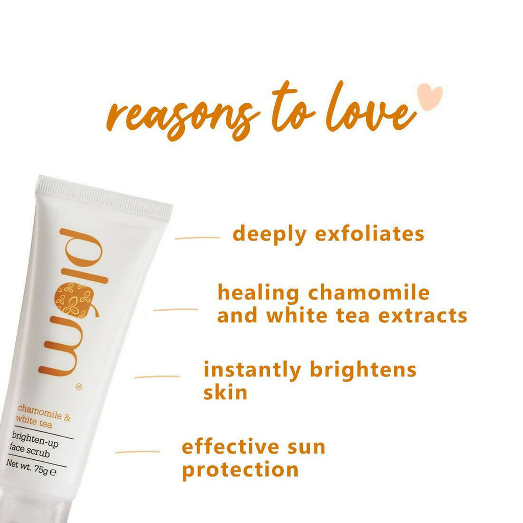 Plum Chamomile & White Tea Brighten-Up Face Scrub | Grocsy