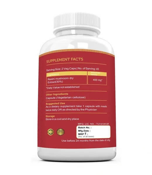 Ramini Bio Nutrition Ganoderma 400mg Veg Capsules | Grocsy