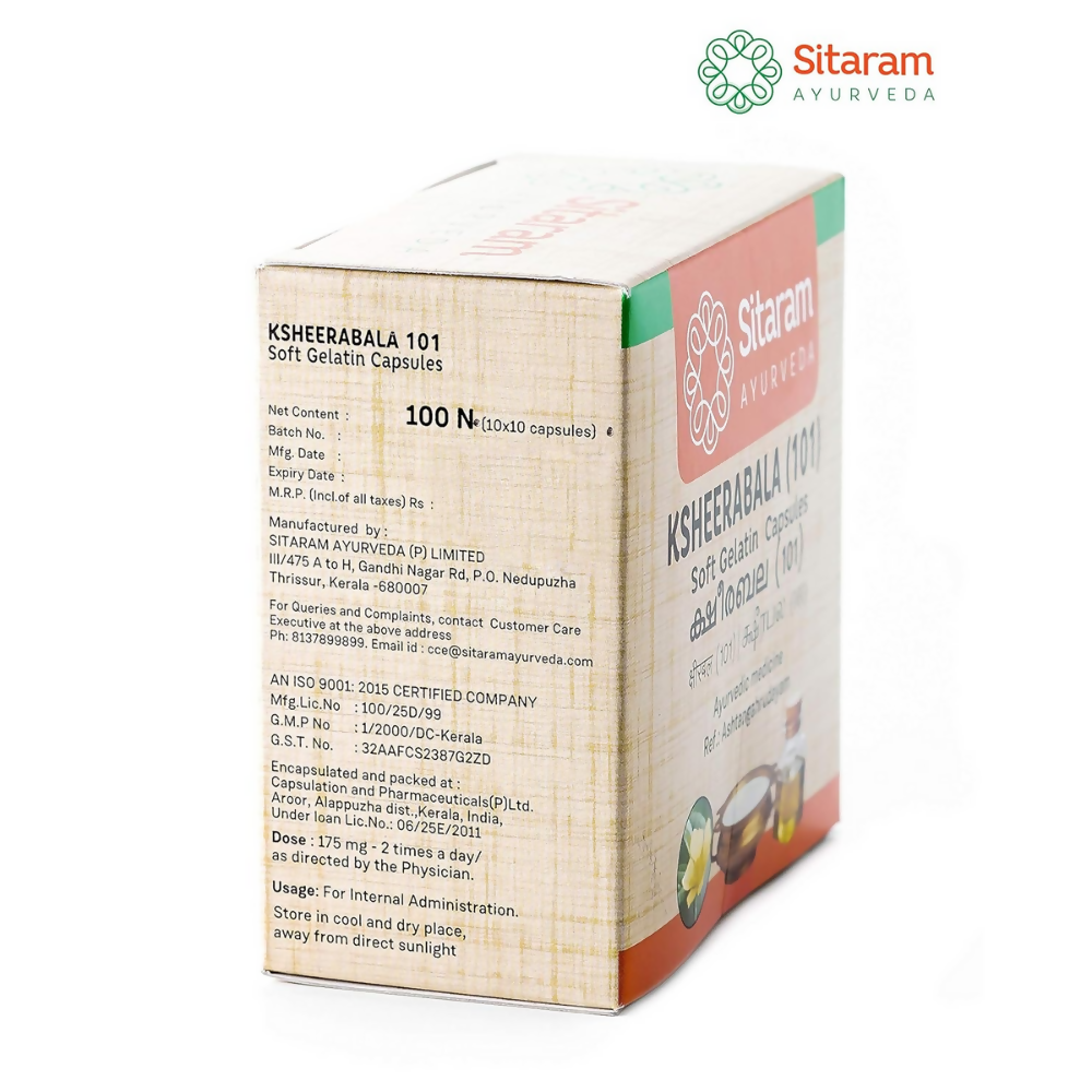 Sitaram Ksheerabala 101 Soft Gelatin Capsules | Grocsy