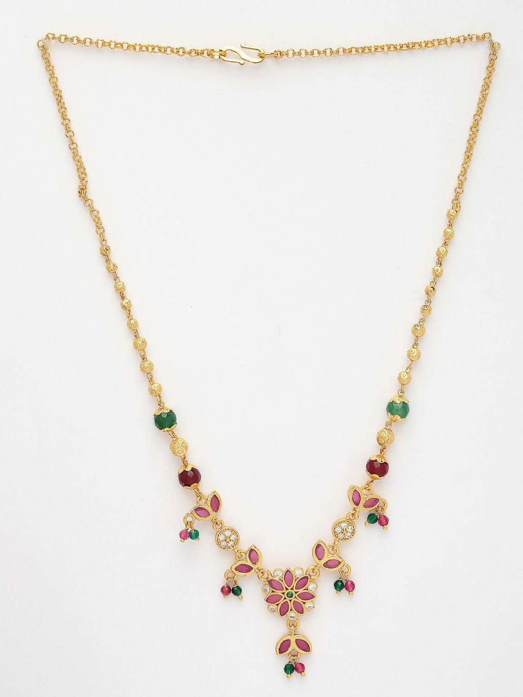 NVR Women's Multicolor Gold-Polished Minimal Chain | Grocsy