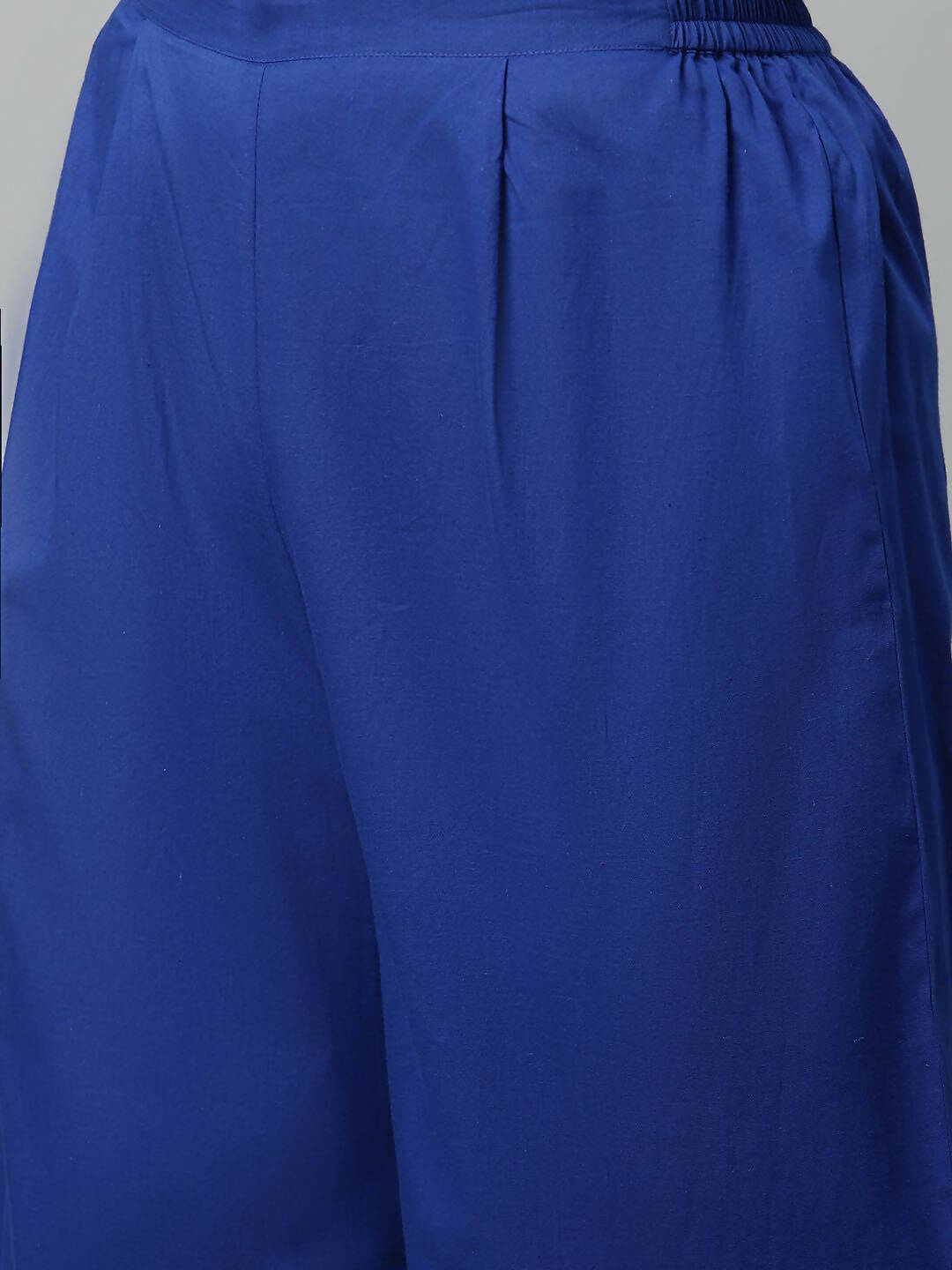 Ahalyaa Womens Indigo Blue Pure Cotton Printed Kurta Palazzo Set | Grocsy