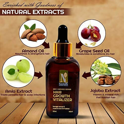 NutriGlow Advanced Organics Dry and Damage Repair Hair Growth Vitalizer | Grocsy