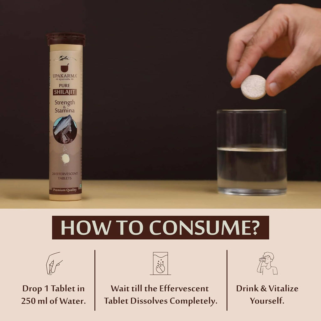 Upakarma Ayurveda Pure SJ Effervescent Tablets in 2 Unique Flavors (Pure SJ & Blueberry) Combo | Grocsy