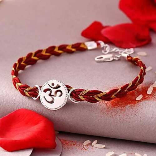 Devotional Om 925 Sterling Silver Rakhi | Grocsy