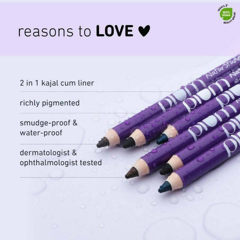 Plum NaturStudio All-Day-Wear Kohl Kajal - Black Brilliance | Grocsy
