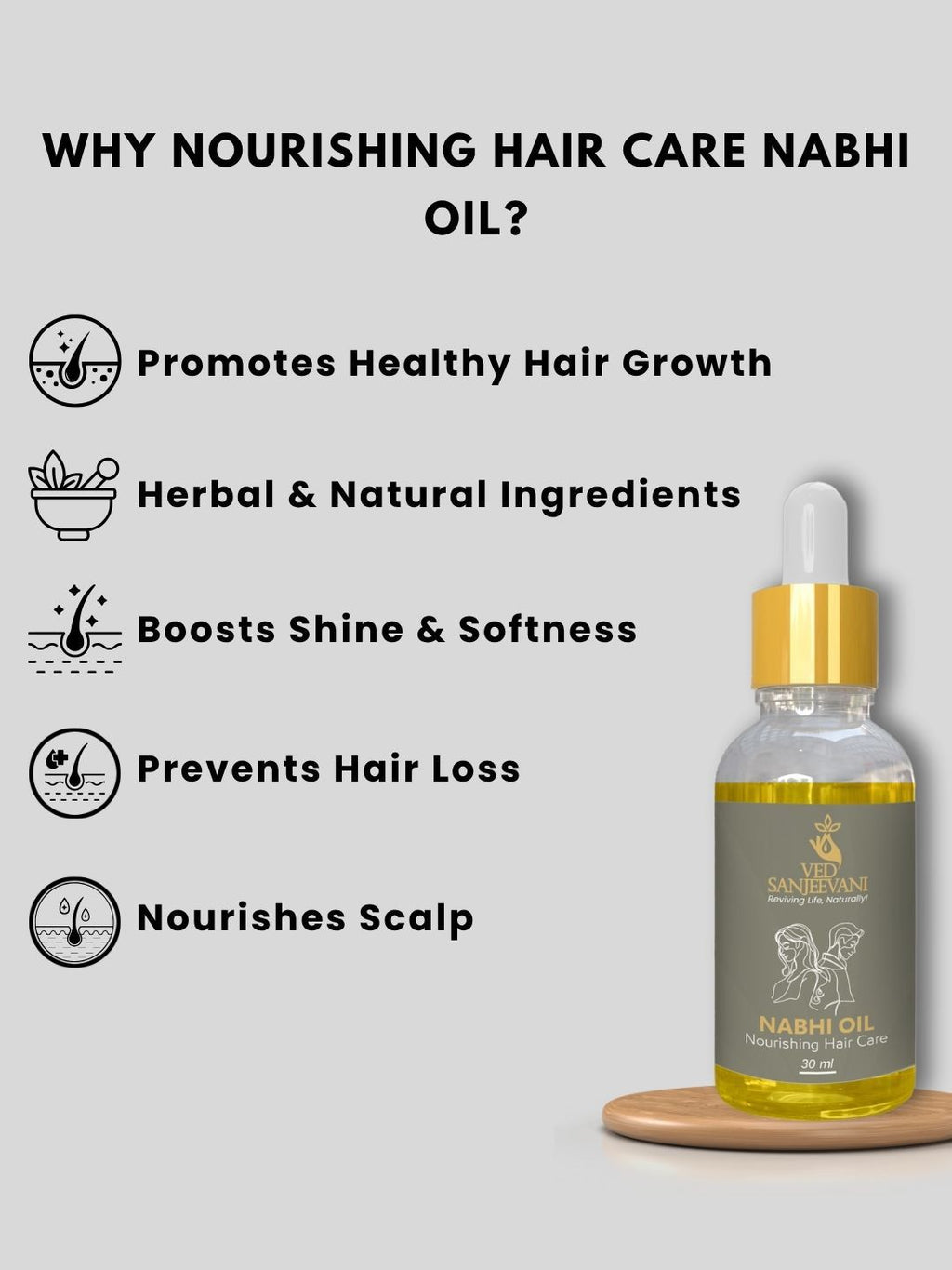 Ved Sanjeevani Nourishing Hair Care Nabhi Oil | Grocsy
