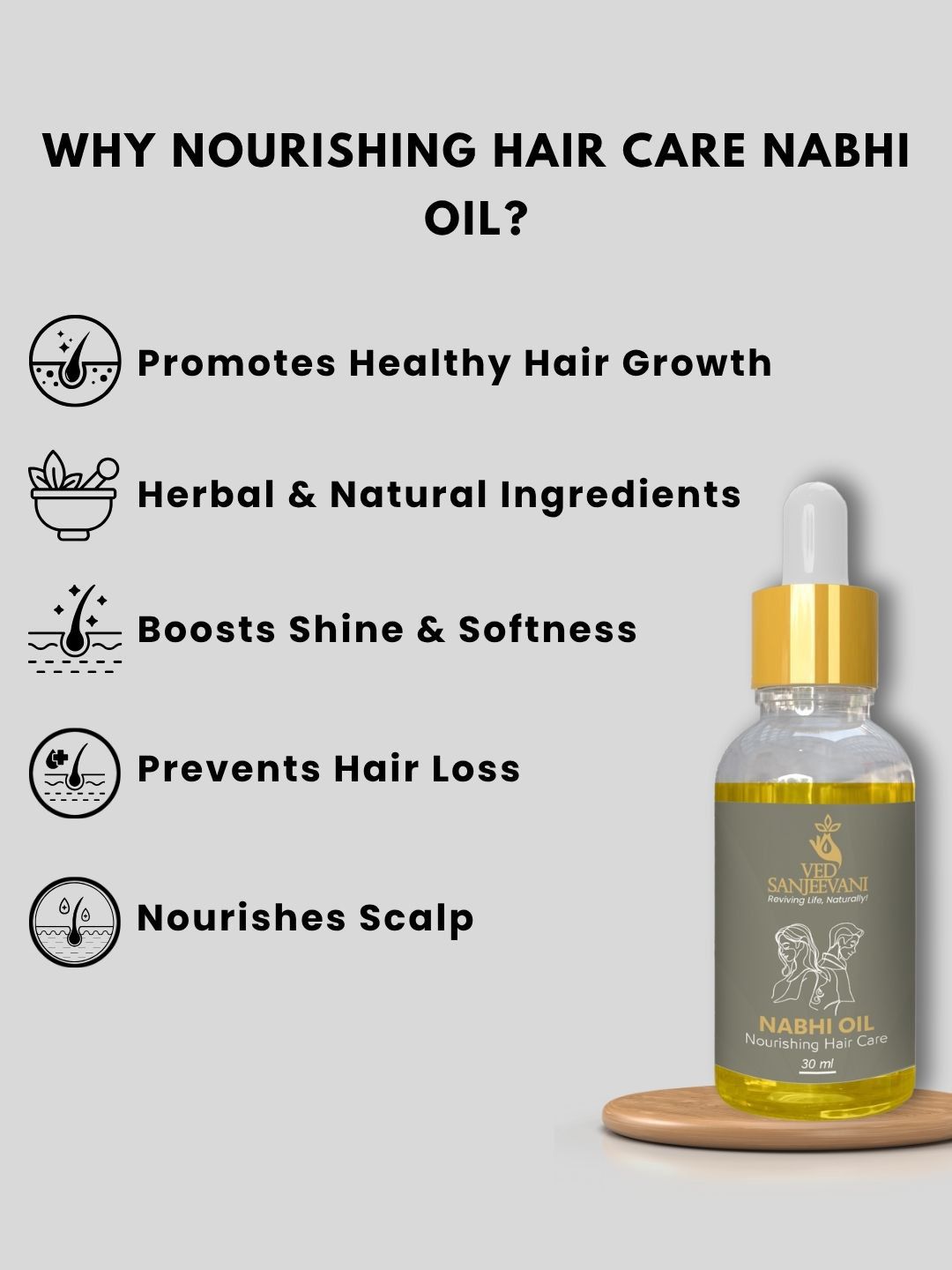 Ved Sanjeevani Nourishing Hair Care Nabhi Oil | Grocsy
