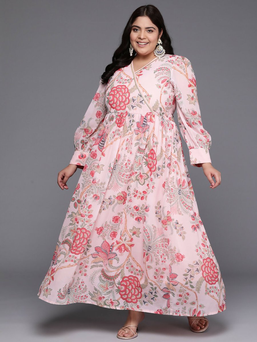Ahalyaa Women's Traditional wear Ethnic Dress - Pink | Grocsy