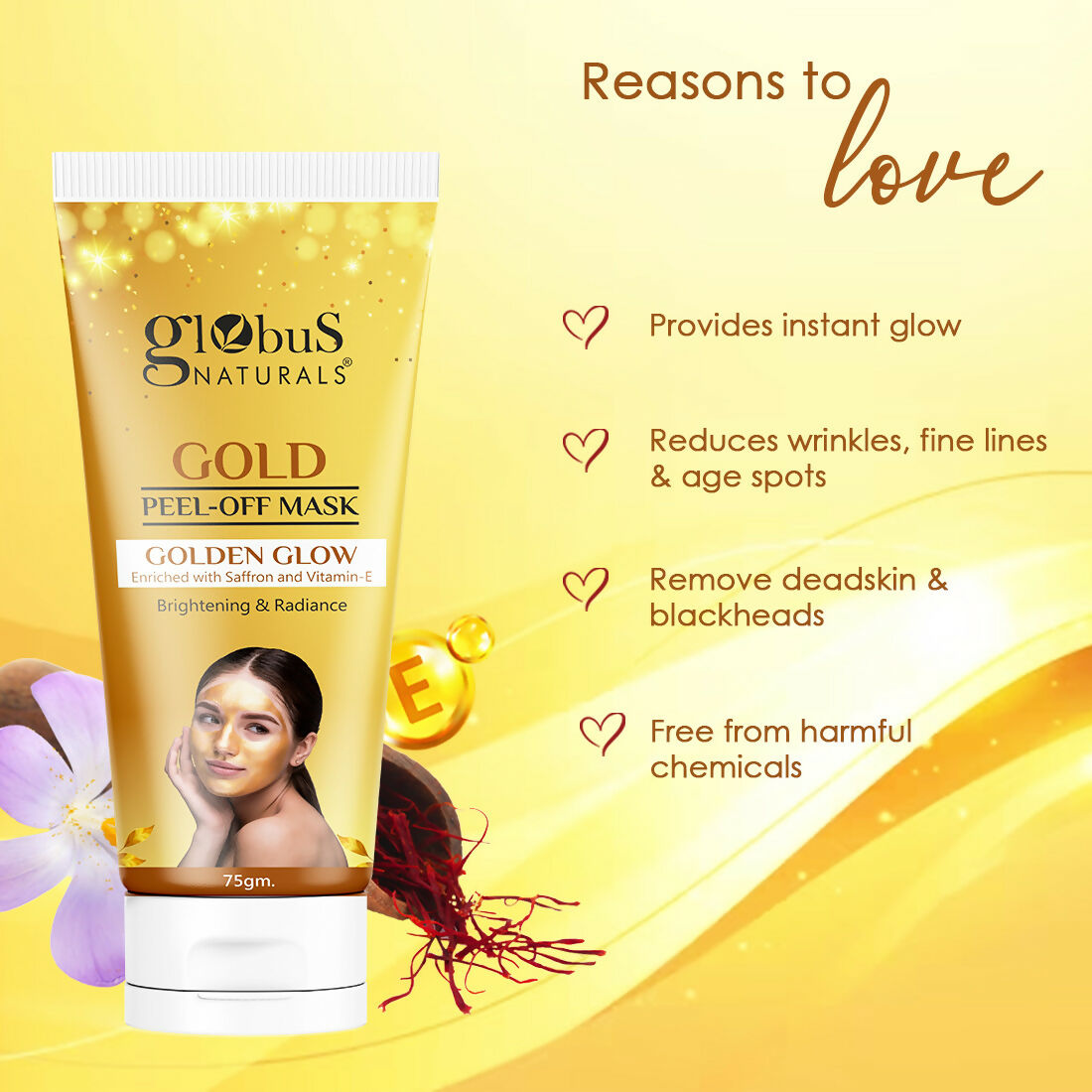 Globus Naturals Gold Peel Off Mask | Grocsy
