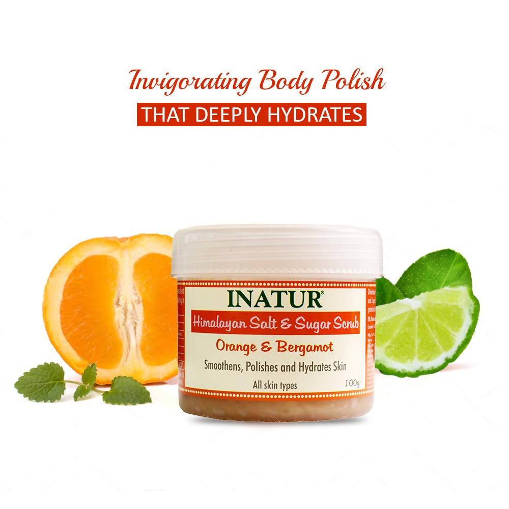 Inatur Himalayan Salt & Sugar Scrub - Orange & Bergamot | Grocsy
