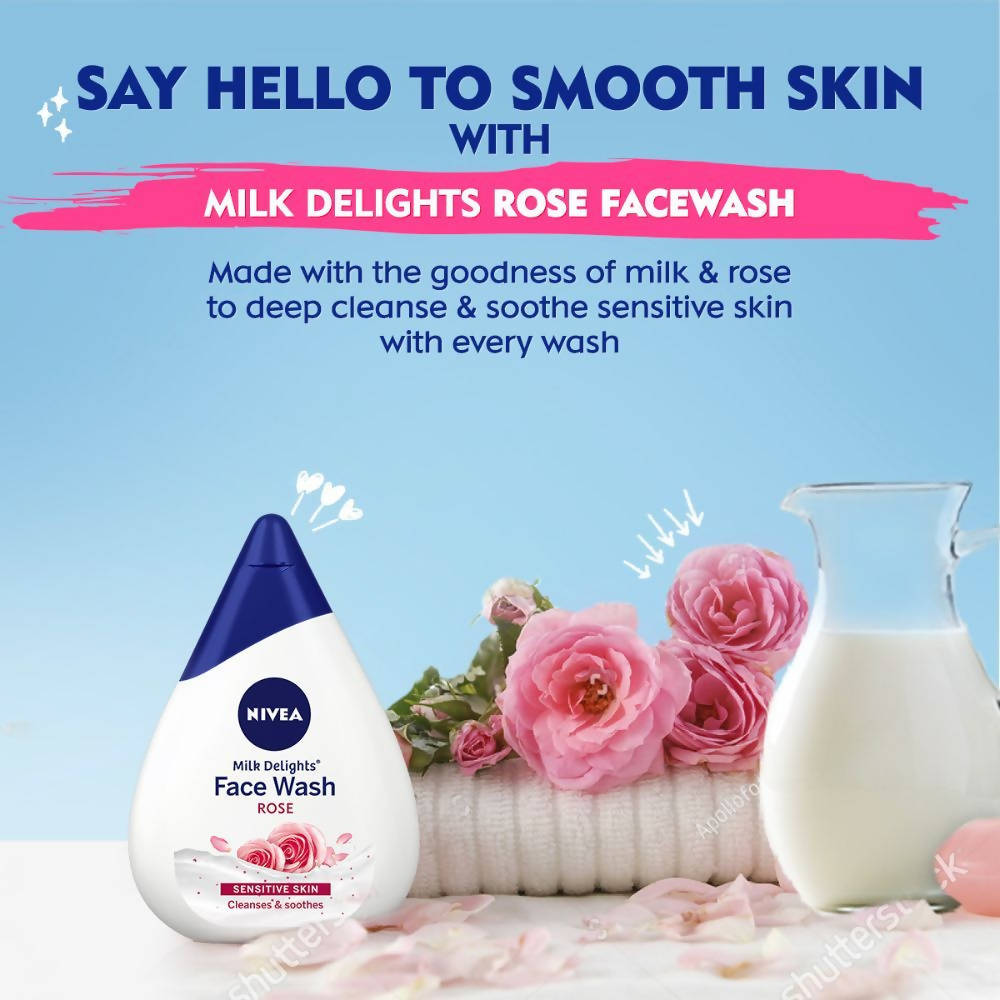 Nivea Milk Delights Rose Face Wash for Sensitive Skin | Grocsy
