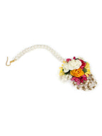 Yellow Pink Beaded Flower Jewellery Set - Ruby Raang | Grocsy