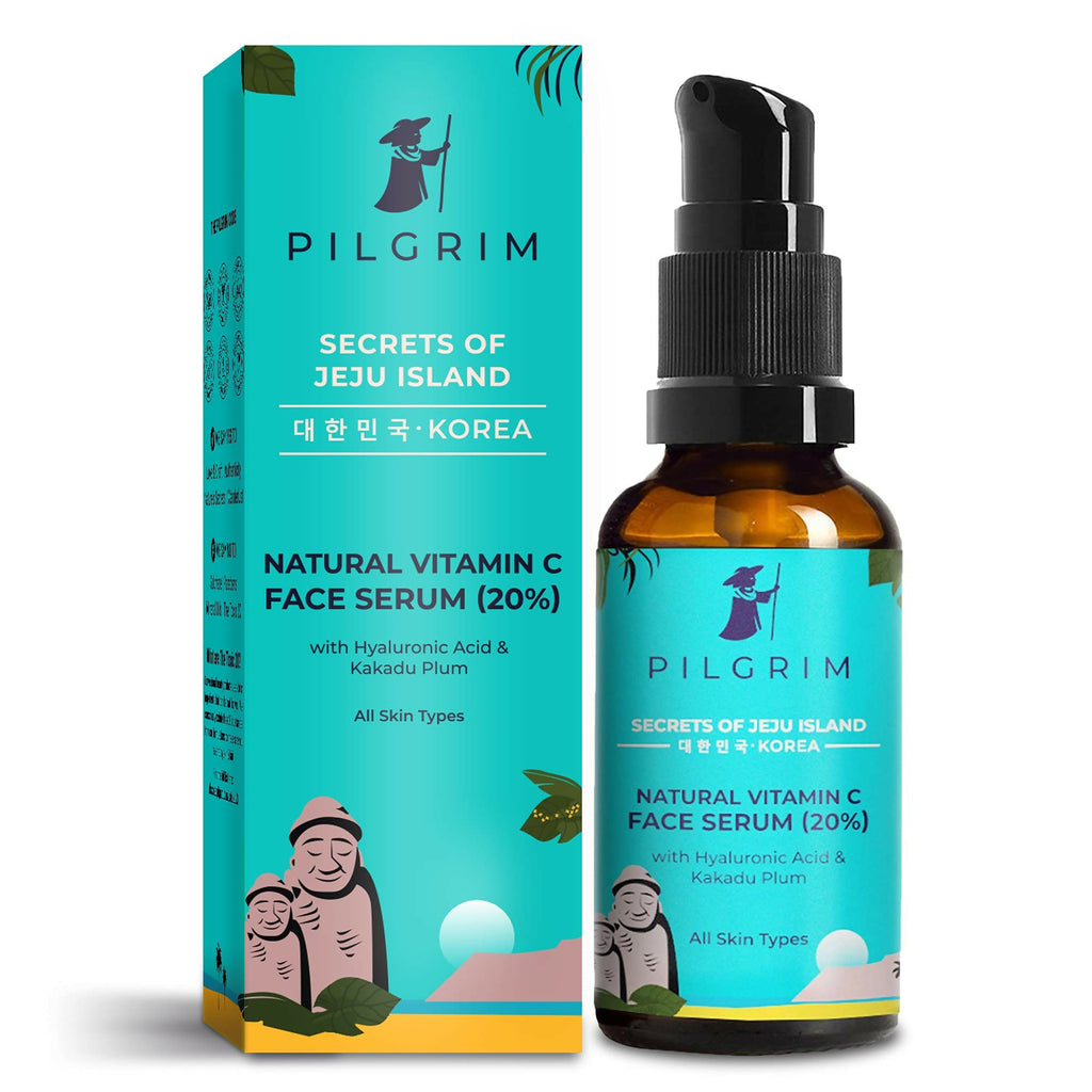 Pilgrim Korean 20% Vitamin C Face Serum with Hyaluronic Acid & Kakadu Plum For Glowing Skin | Grocsy