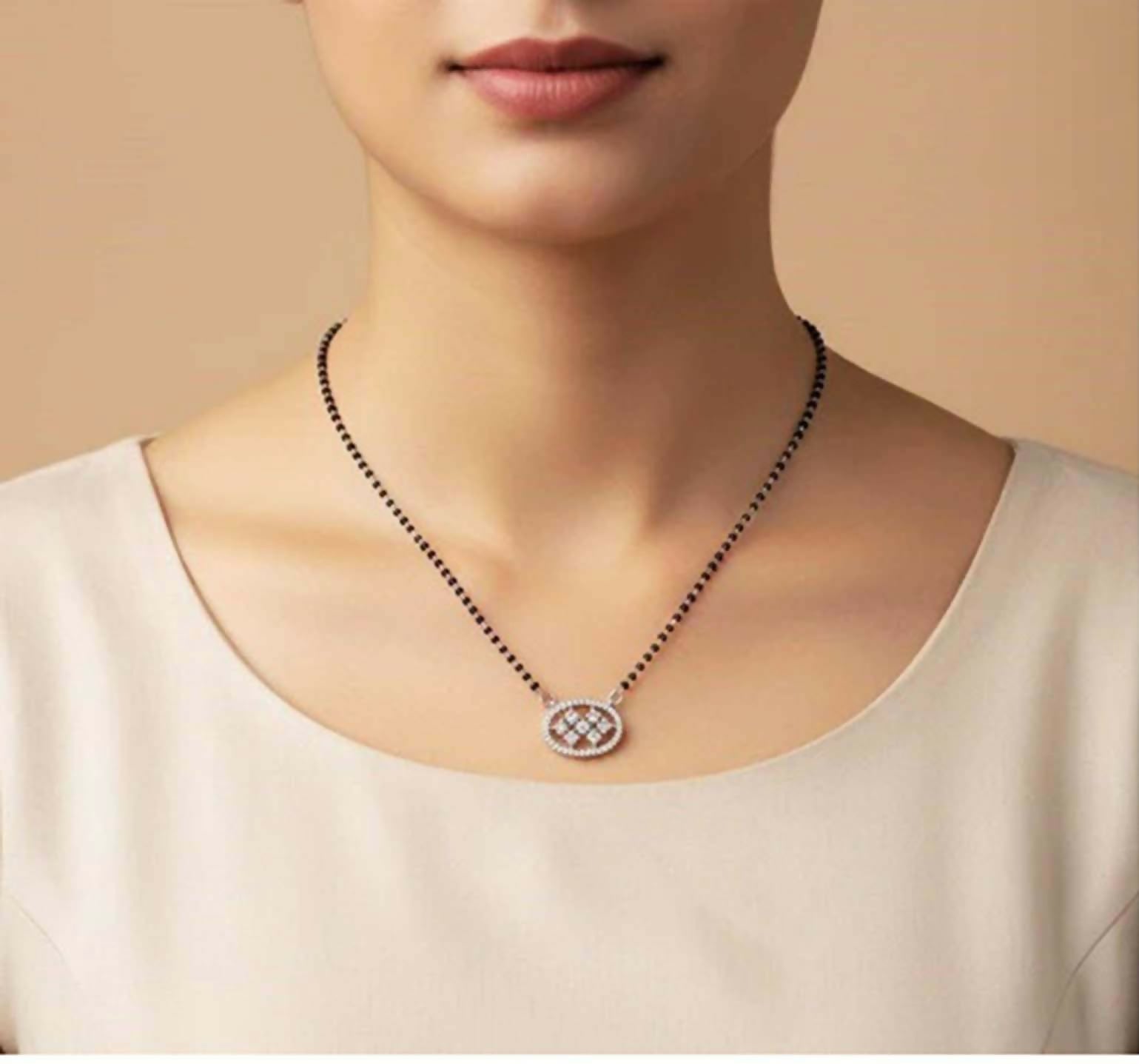 Joban Fashion Women White Ad Mangalsutra | Grocsy